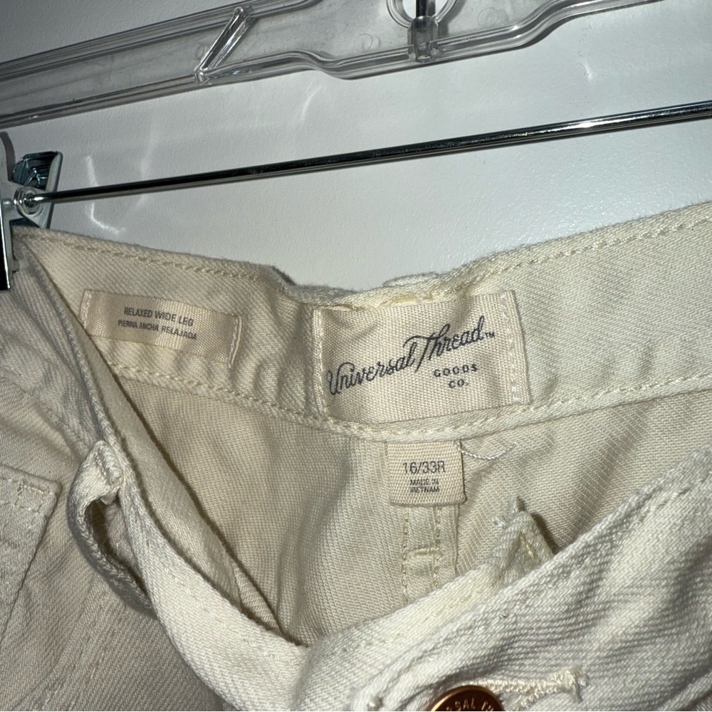 Target Universal Thread Off White Relaxed Wide Leg Jeans - Picture 5 of 8